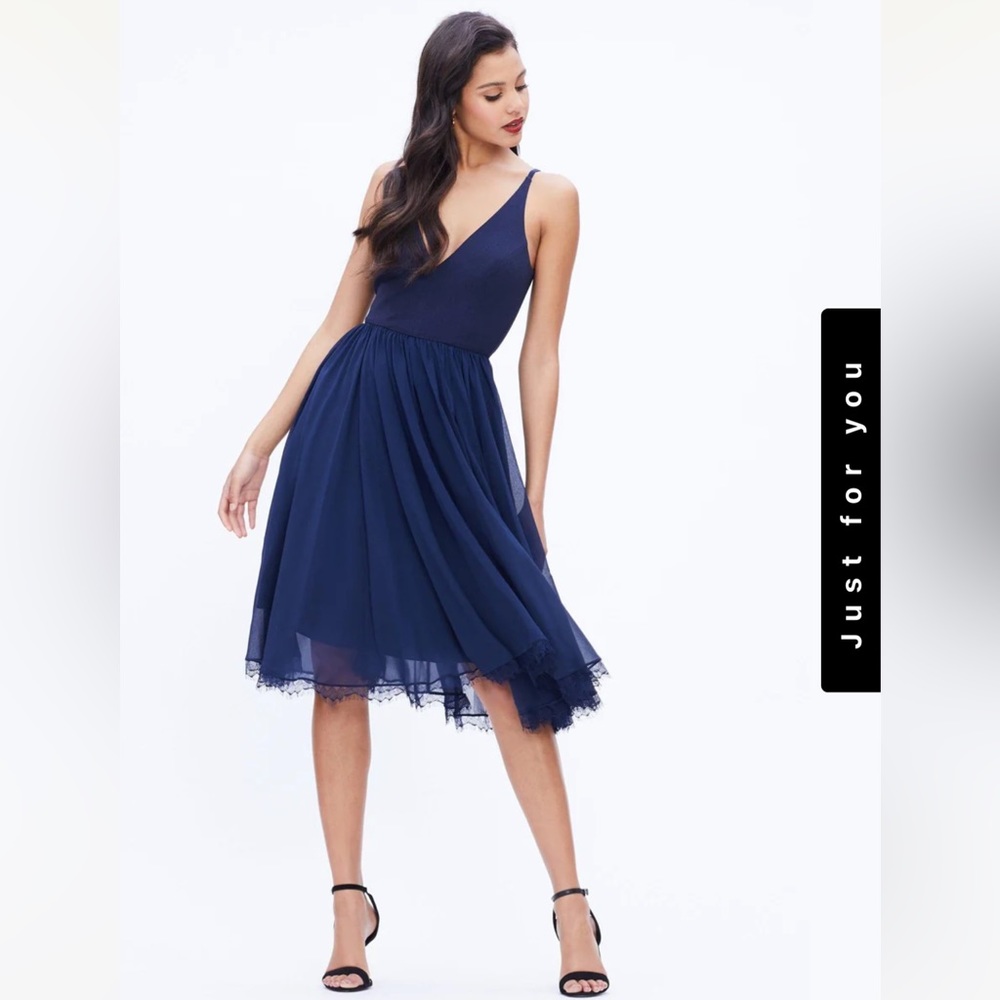 Dress the population Alicia midnight blue dress size S